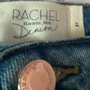 Rachel Roy Denim destroyed mini skirt